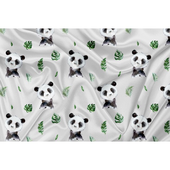 Printed Cuddle Minky Panda Feuille - PRINT IN QUEBEC IN OUR WORKSHOP